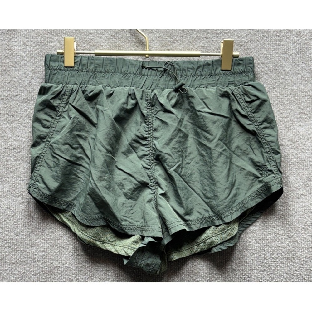 Free People Movement Training Shorts Womens M Green High Rise Running 1.0" Lined